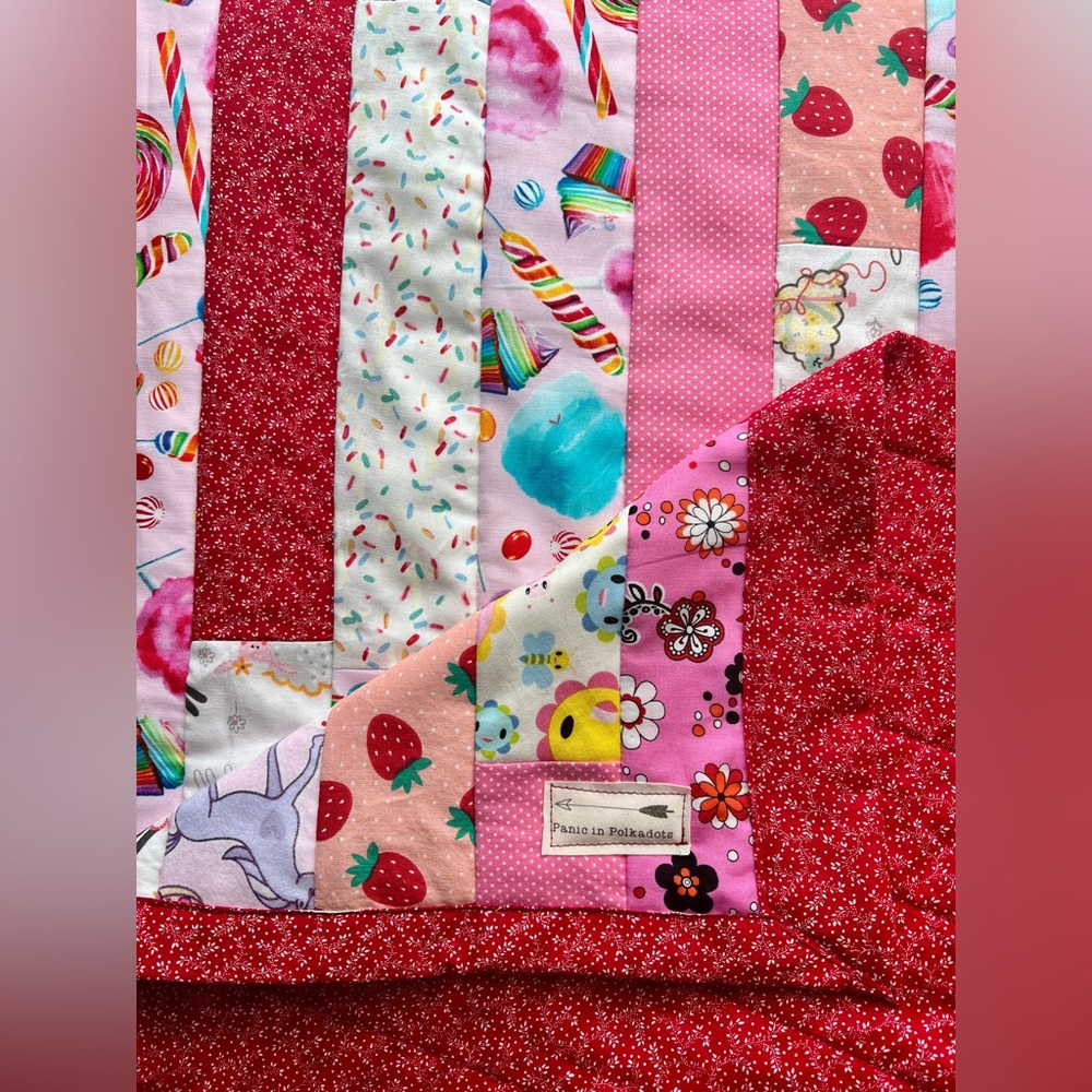 Baby/Pet Quilt 30x40 - Vertical Stripes Candy Shop